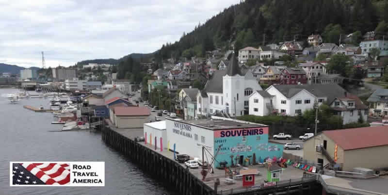 The harbor and downtown area of Ketchikan, Alaska