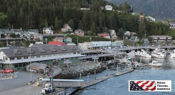 The harbor in downtown Ketchikan, Alaska