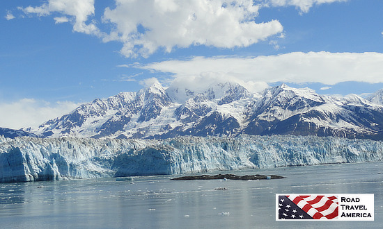 Close-up view of a beautiful Hubbard Glacier near Yakutat, Alaska