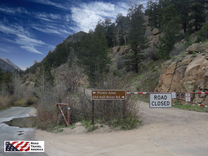The Old Fall River Road in Rocky Mountain National Park in Colorado is closed in winter
