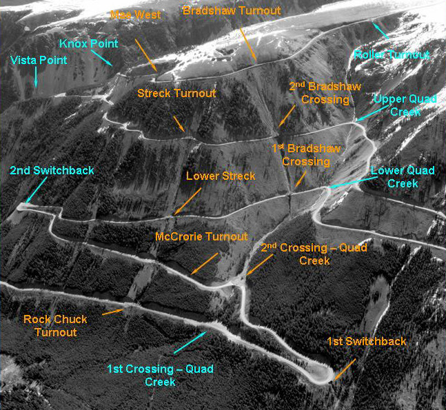 Map of the switchbacks on the Beartooth Highway Map of the switchbacks on the Beartooth Highway