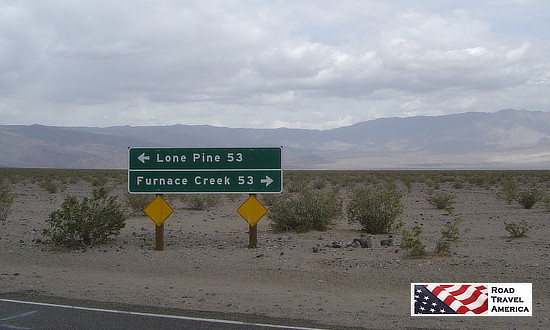 Lone Pine, 53 Miles ... Furnace Creek, 53 Miles, in Death Valley National Park in California