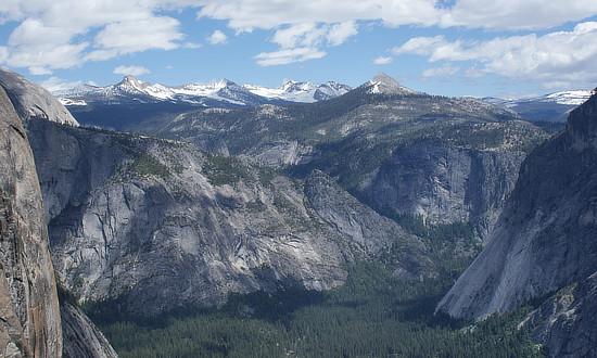 Located in central California, Yosemite National Park attracts five million annual visitors. Perhaps the most famous sight in the valley is the granite monolith of Half Dome, a mountain whose sheer face and rounded top looks like a giant stone dome that has been split in half. 