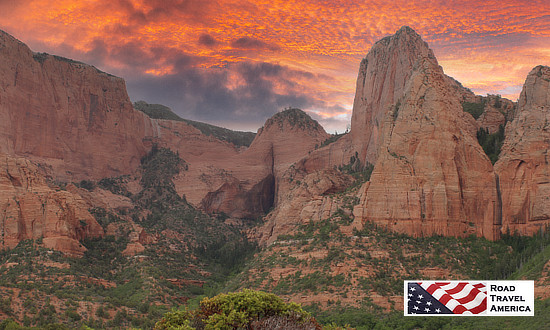 The magestic red cliffs at Zion National Park