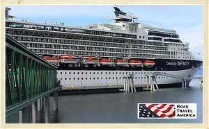 Cruise vacation on the Celebrity Infiniti, docked here at Icy Strait, Alaska