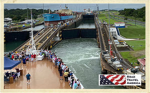 Transiting the Panama Canal westbound on the Zuiderdam cruise ship