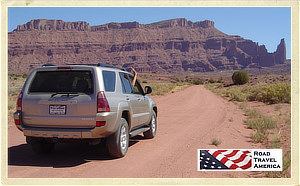Waving near Moab UT on a dirt road
