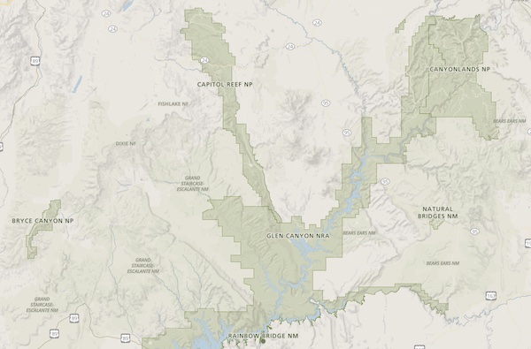Map of Capitol Reef  National Park ... click to enlarge
