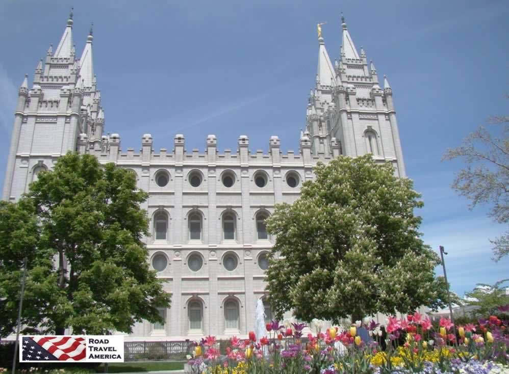 The grounds of the Mormon Tabernacle in Salt Lake City