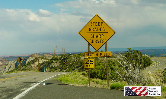Steep grades and sharp curves ... on The Hogsback on Utah Byway 12