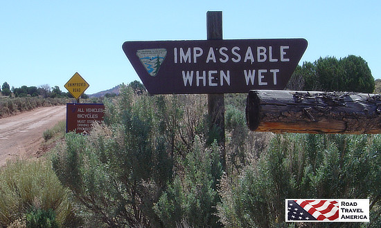Road impassable when wet