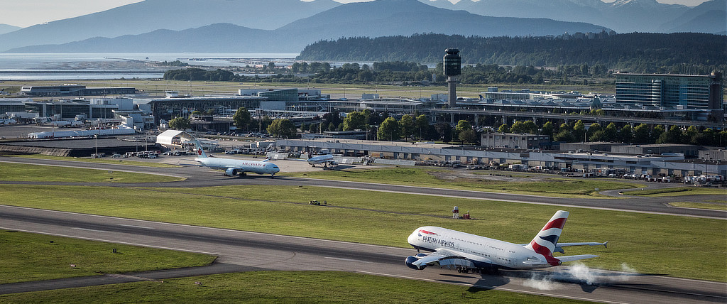 Aerial view of the Vancouver International Airport (YVR)