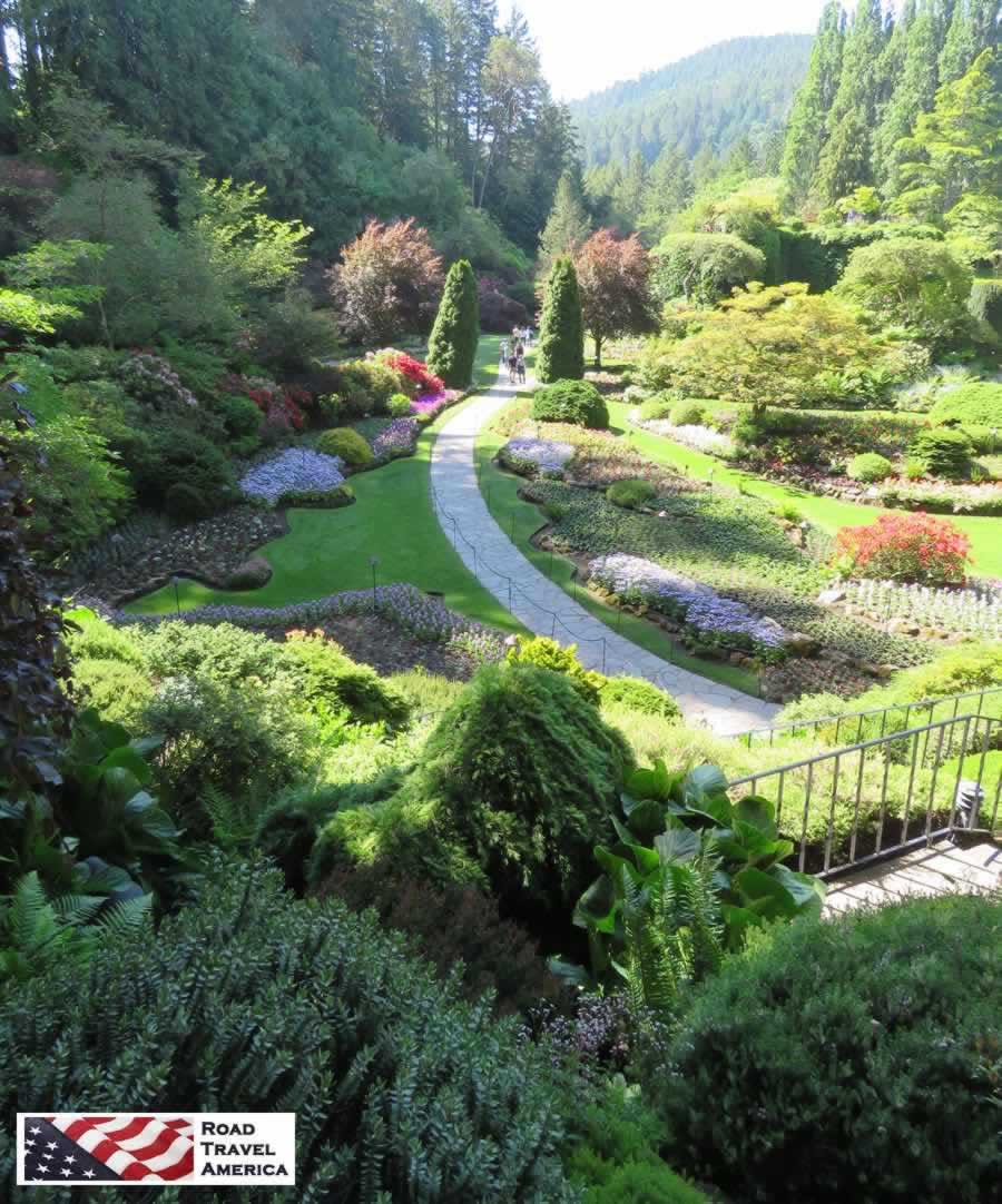 Sunken gardens at The Butchart Gardens in Victoria
