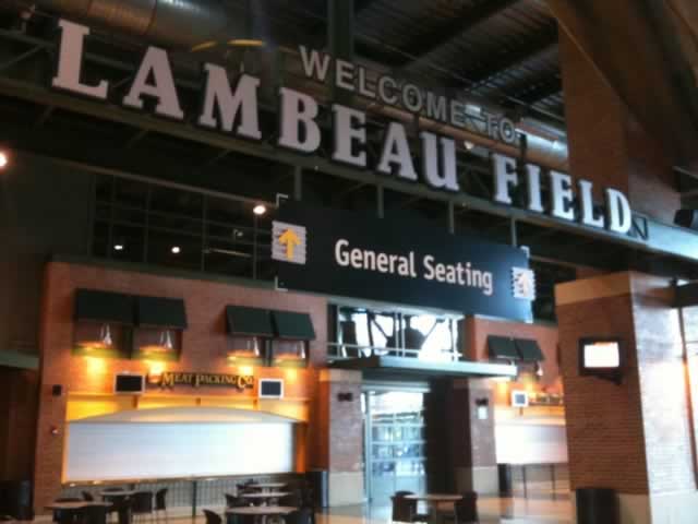 Inside the Lambeau Field Atrium in Green Bay, Wisconsin