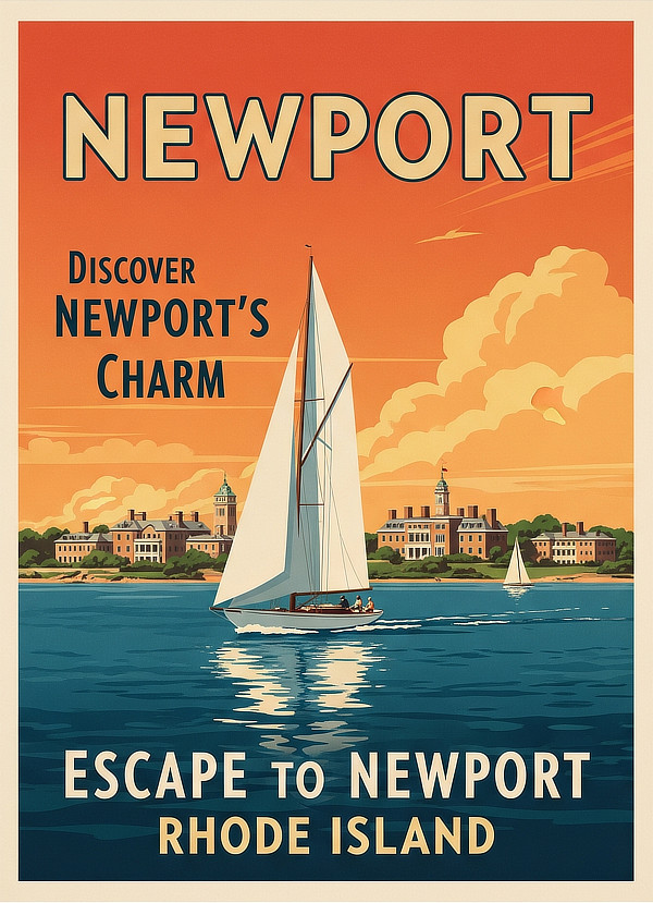 Vintage travel poster ... Escape to Newport, Rhode Island